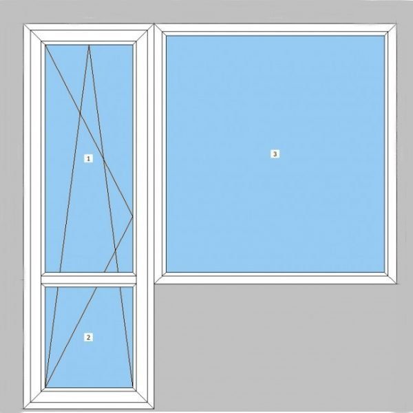 Балконный блок Steko дверь 700*2100/ 1400*1400 окно