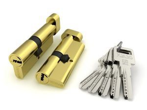 Цилиндровый механизм с вертушкой R602/70 mm (30+10+30) PB латунь 5 кл.