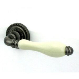 Дверная ручка Silvia CL1 AS/LWP-109 Античное серебро/беж фарфор