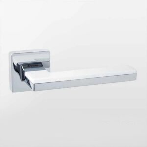 Дверные ручки System модель LARISSA Хром / Хром / Белые вставки