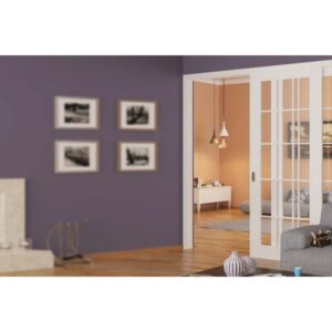 Комплект фурнитуры Slido Classic 40-P, весом дверного полотна до 40 кг с ходовой шиной, алюминий без покрытия 2 м