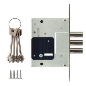 Замок врезной сувальдный 257/L никель тех. уп. 5 кл.