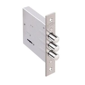 Замок врезной дополнительный сувальдный КРЕМЕНЬ 1.04.04. (три ригеля, диаметр 12мм) округлая торцев