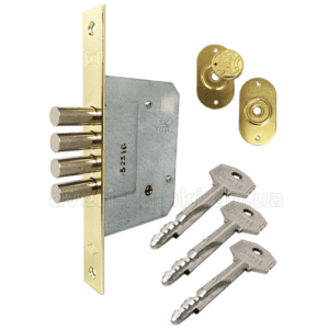 Замок 201F крестообразный, 3 ключа, с ответной планкой