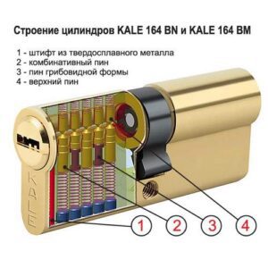 Цилиндровый механизм с вертушкой 164 BM/90 (35+10+45) mm латунь 5 кл., на длинной стороне