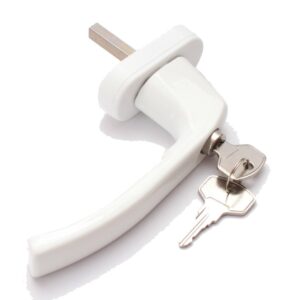 Ручка оконная Premium белая / коричневая КЛЮЧ