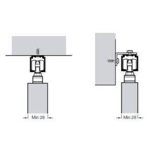 Комплект фурнитуры Slido Classic 40-P, весом дверного полотна до 40кг, ширина ≥ 592 мм, с 1-сторонней доводчиком, ходовой шиной 2 м