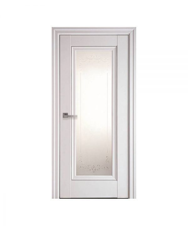Межкомнатные двери Престиж Premium белый матовый со стеклом сатин
