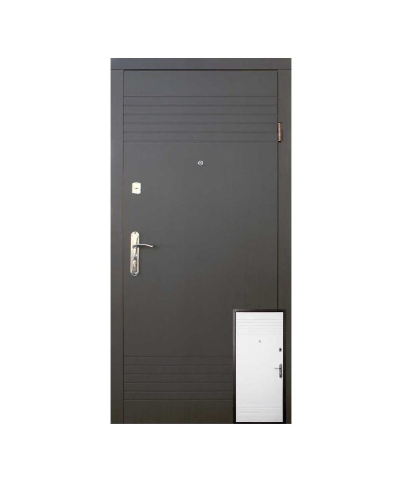 Входные двери Форт Эконом Дуэт 860 Л Квартира  венге темный белая структура