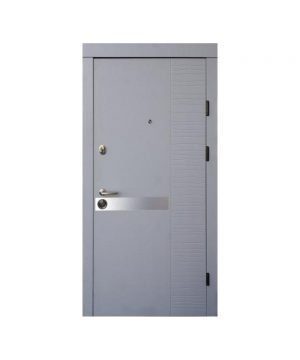 Входные двери Qdoors Премиум Kale Делла-Al 850 Л светло серая/белое дерево