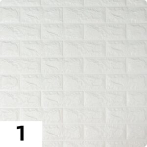 Самоклеющиеся 3д панели Кирпич 700*770мм цвет 1 (Белый)