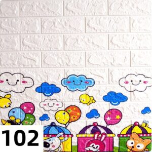Самоклеющиеся 3д панели Детские 700*770мм цвет 102 (Паровозики)