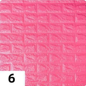 Самоклеющиеся 3д панели Кирпич 700*770мм цвет 6 (Темно-розовый)