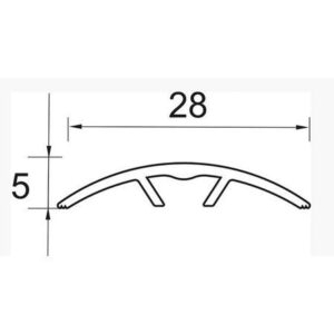 Алюминиевый порог ПА(С) 30* неокрашенный 0,9 м