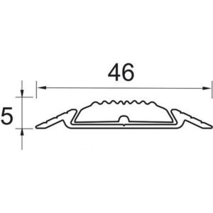 Алюминиевый противоскользящий порог ПАР 46 неокрашенный 1.0 м