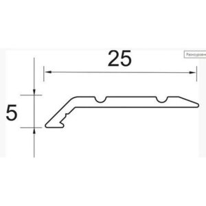 Алюминиевые пороги ПАУ 25.5 неокрашенный 0,9 м