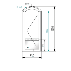 Межкомнатные арочные двери в профиле S500 (двухсторонняя ламинация) цвет Дуб монтана