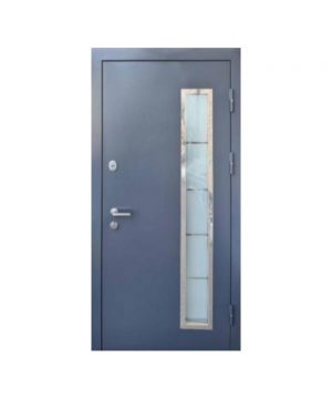 Входные двери форт Стандарт Метал/МДФ Стеклопакет 960 Л Улица антрацит