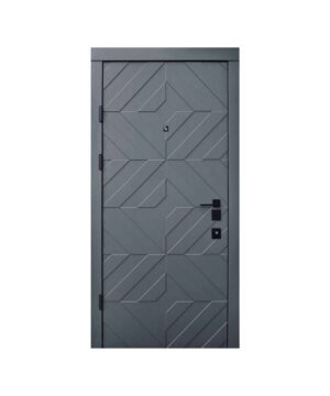 Входные двери Qdoors Авангард Тиффани - 850 Л  грифель структура софт / белая эмаль