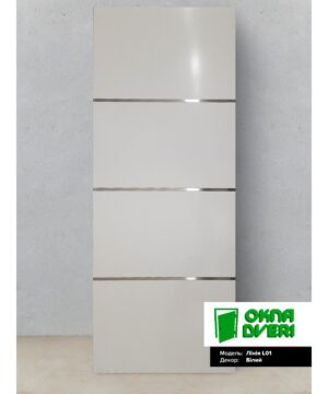 Металлопластиковая HPL дверь L01 850x2050 Ideal 4000 (дверной профиль)  белая