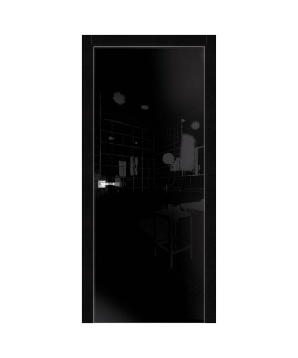 Межкомнатные двери Феникс модель Mono Black (лакобель)