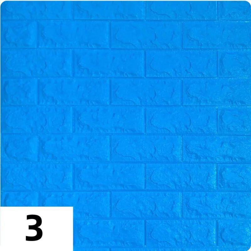 Самоклеющиеся 3д панели Кирпич 700*770мм цвет 3 (Синий)